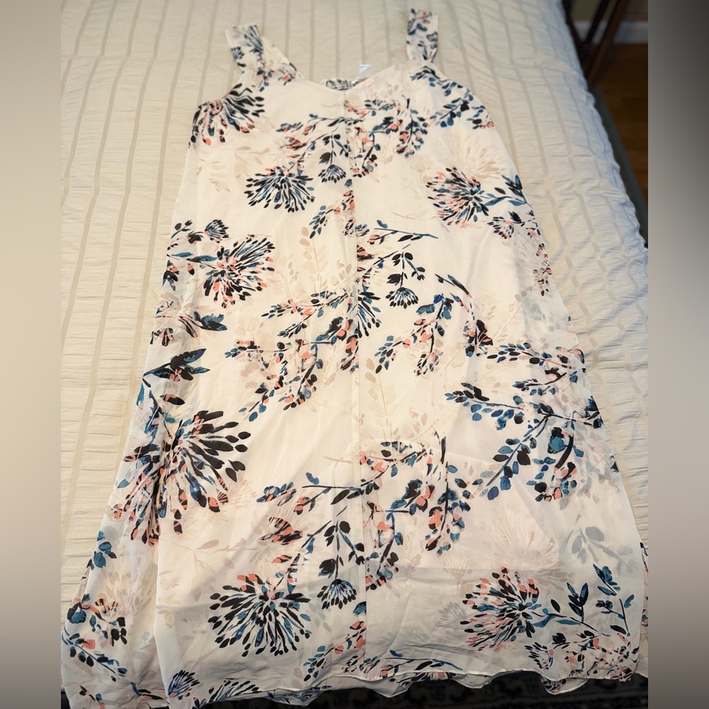 Motherhood Maternity Floral Dress - Cream Pink and Blue